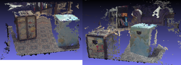 Two point clouds produced with images_to_pointcloud